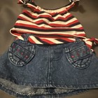 Build A Bear Patriotic Red White Blue Striped Tank Bab Denim Skirt Teddy Clothes
