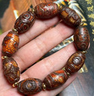 Rare Tibetan Tibet Natural Dzi Beads Prayer Bracelet