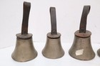 Antique Whitechapel Handbells Set Of 5 Church Choir Hand Bells Old Vintage-