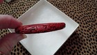 Vintage Chinese Cinnabar Bracelet Red Carved Floral Bangle