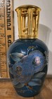 Vintage Lamp Berger Artoria Limoges Floral Blue Green W  Gold Trim Paris France