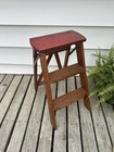 Vintage Three-step Wooden Folding Step Stool