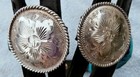Sterling Silver Teardrop Tips Jones Leather Black Turquoise Headstall Reins