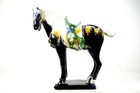 Vintage Chinese Tang Dynasty-style Sancai Glazed Pottery Horse Figurine H10 