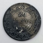 1894 Newfoundland 20 Cents Xf Ef Extra Fine Km 4 Silver  925 100k Minted