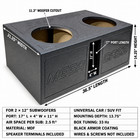 2x12  Heavy Duty Series Vented Subwoofer Box Ported Enclosure