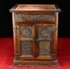 20  Old Chinese Yellow Huanghuali Wood Carved Dragon Phoenix Storage Cabinet