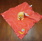 Security Blanket Disney Baby Winnie The Pooh Coral Colored  Lovey Toy New