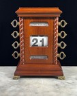 Vintage 2002 Bombay Company Wood Grass Perpetual Calendar Desk Calendar 8    X 6   