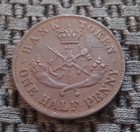 1852 Bank Upper Canada  dragonslayer  Half-penny Dark Brown Au-58 Superb Details