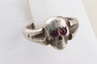 Skull Ring Bones 835 Silver 800 Pendant Antique Amulet Protecting Against Death