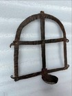 Vintage Iron Hand Forged Oil Lamp Old  Wall Hanging Worship Oil Lamp