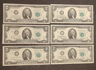 Lot Of 6 1976 Bicentennial  2 Two Dollar Bills Us Currency Notes Lot Crisp