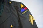 Vintage Us Army Uniform Jacket Green Military Gold Buttons Sz 36 Armor Center