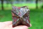 3 6  Natural Dragon Blood Stone Carved Merkaba Quartz Crystal Statue Gift 1pc