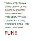  5 Five Dollar 1880 Legal Tender Note  us Currency Stickers   lot Of 1 