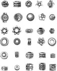 200pcs Spacer Beads Tibetan Antique Silver Bead Spacers  Assorted Styles Metal F