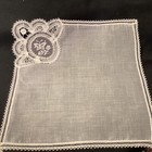 10677    vintage Children   s Bridal Baptism Brussels Pt Degaze Hanky-butterfly  2