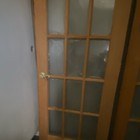Double French Doors Wood Frame Frosted milk Glass 15-lite Pair W  Hardware
