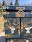 Vintage Asian Jewelry Box Mother Of Pearl Inlay Tansu Style
