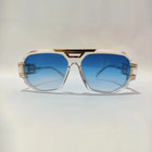 Cazal Mod 675 Sunglasses Crystal Clear Gold Frame Blue Gradient Lens Unisex