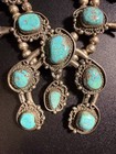 Navajo Sterling Turquoise Squash Blossom Naja Necklace Vintage 1960 s
