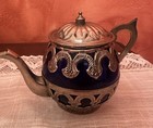 Moroccan Vintage Tea Pot Kitchen Decor Mini Teapot Cobalt Blue Glass
