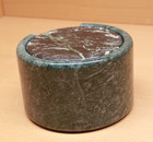 Vintage Set Of 6 Green Jade Marble Round Coasters W cork Bottoms   Marble Holder