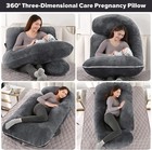 Pregnancy Pillow U Shaped Full Body Maternity Support Black Velvet Sleep