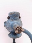 Antique Arcade Crystal Coffee Grinder Cast Iron Part Old Blue Paint