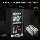 15 Inch Beverage Cooler And Refrigerator Under Counter Built-in Or Freestanding