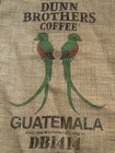 Dunn Bros Coffee Gunny Sack Burlap Bag Guatemala Birds Green Guatemalan Brothers