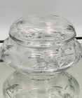 Vintage Lead Cut Crystal Vanity Powder Jar With Dome Lid Dazzling Brilliant