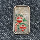 Season s Greetings 1973 Art Bar 1 Troy Oz 999 Enamel Silver-ceeco
