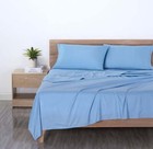 Basic Value Microfiber Bed Sheet Set  Light Blue  Twin  3 Piece
