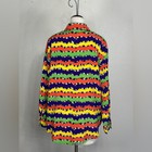 Vintage Bright Vibrant Button Down Shacket Shirt Jacket Oversized Medium