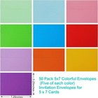 50 Pack Colored A7 Envelopes  5x7 50pcs A7 5x7   Yellow orange green red pink 