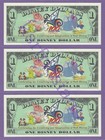 2002 A  1 Steamboat Willie Disneyland Disney Dollars  three  A00465545a - 465547