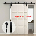 Ccjh Bypass Sliding Barn Door Hardware Kit For Double Door With Double Tracks