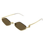 Gucci Gg1604s 002 Gold Brown Lens Rimless Women Sunglasses Authentic
