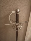 Renaissance Rapier Sword Steel Blade Wire Handle Swept Hilt Collectible