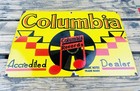 Vintage 15x10  Columbia Records Pump Station Porcelain Motor Oil Gasoline Sign