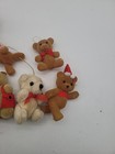 Vintage Flocked Bear Christmas Tree Ornaments Mixed Lot Of 10 