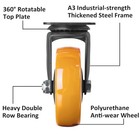 Heavy Duty Pu Swivel Plate Caster Wheels 4  2600 Lbs Orange Set Of 4 Pk