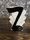 Vintage 1988 Art Deco Clay Art Music Note Vase Black And White