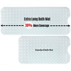 Slipx Solutions Extra Long Bath Mat  39  White Bathtub Mat With Suction Cups