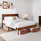 Flexispot Solid Wood Adjustable Bed With Storage Drawers  750 Lbs Capacity