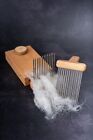 Wool Combs - A Pair Of 2-row Combs With Clamp Holder 