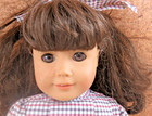 Pleasant Company American Girl  samantha P   Brown Eyes 18  Doll In Plaid Dress