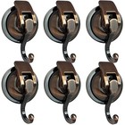 Heavy Duty Vacuum Suction Shower Hooks - Glass Suction Cup 6 Pack Antique Brass